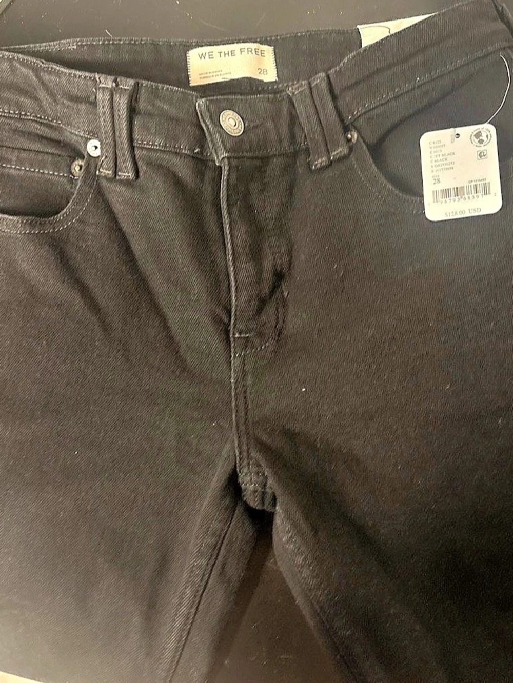 We The Free Oracle Low Rise Slim Straight Low Rise Black Jeans Waist 28 NWT